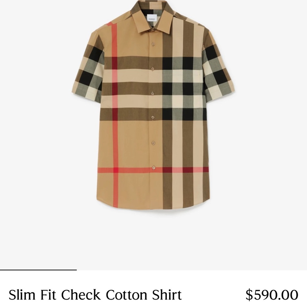Burberry Beige and Black Check Shirt